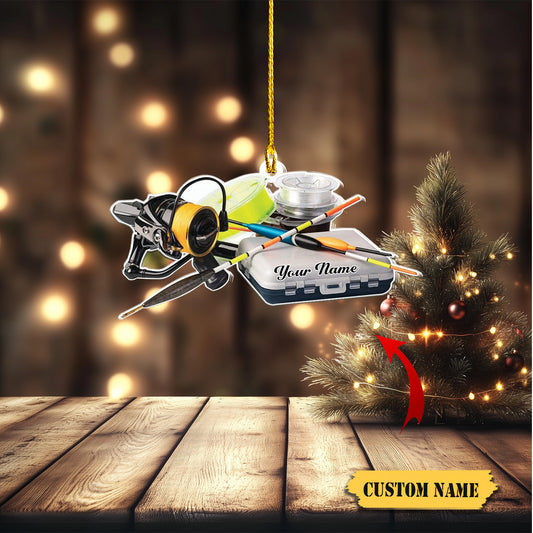 HomeDesign Personalized Fishing Ornament Custom Fishing Christmas Ornaments Fishing Vest Christmas Ornaments Gifts for Fishing Lovers Ornament 2, Ornament Decoration, Ornament For Gift, Ornament Christmas