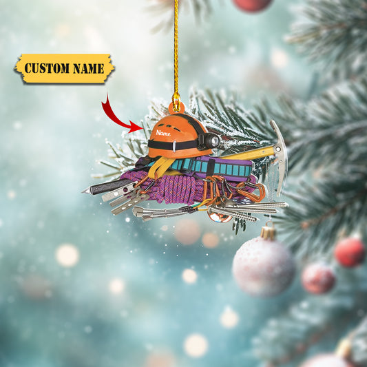 HomeDesign Personalized Rock Climbing Ornaments Custom Climbing Ornament Rock Climber Ornament, Mountain Climbing Bag, Climber Gift Bouldering Gifts Ornament3434, Ornament Decoration, Ornament For Gift, Ornament Christmas