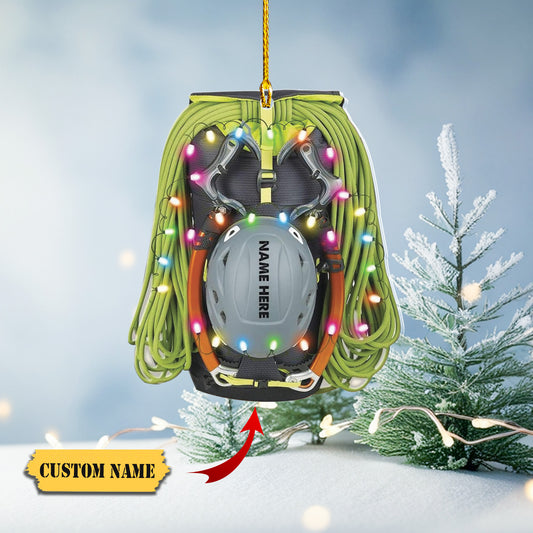 HomeDesign Personalized Rock Climbing Ornaments Custom Climbing Ornament Rock Climber Ornament, Mountain Climbing Bag234234, Ornament Decoration, Ornament For Gift, Ornament Christmas