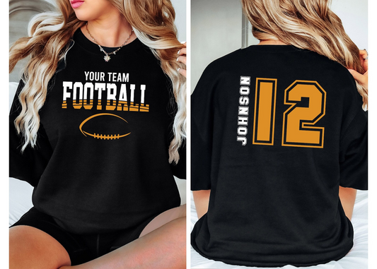 Customized Football Sweatshirt - Your Name Football Shirt - Football Shirt - Game Day Shirt - Football Season Shirt - Football Mom Shirt