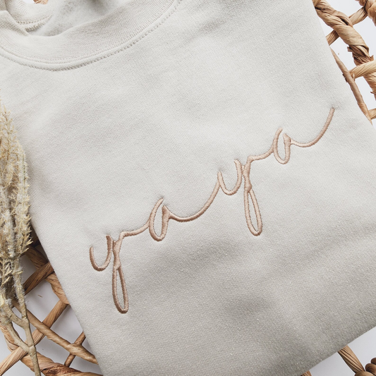 Embroidered Yaya Sweatshirt, Grandma Sweatshirt Embroidered, Custom Grandma Crewneck, Mother's Day Gift
