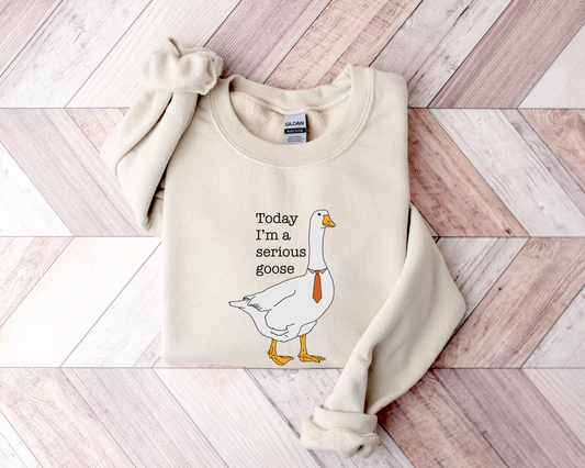 Today I'm A Serious Goose Sweatshirt, Serious Goose Hoodie, Crewneck Sweatshirt For Women, Shirts for Men, Funny Sweatshirt, Gift For Her