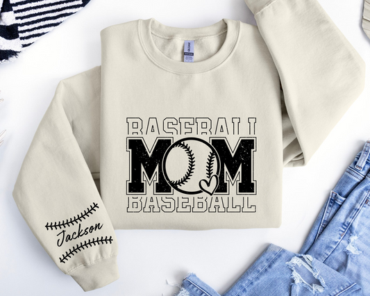 Custom Baseball Mom Sweatshirt, Personalized Baseball Gift for Mom, Mothers day Gift For Baseball Mom