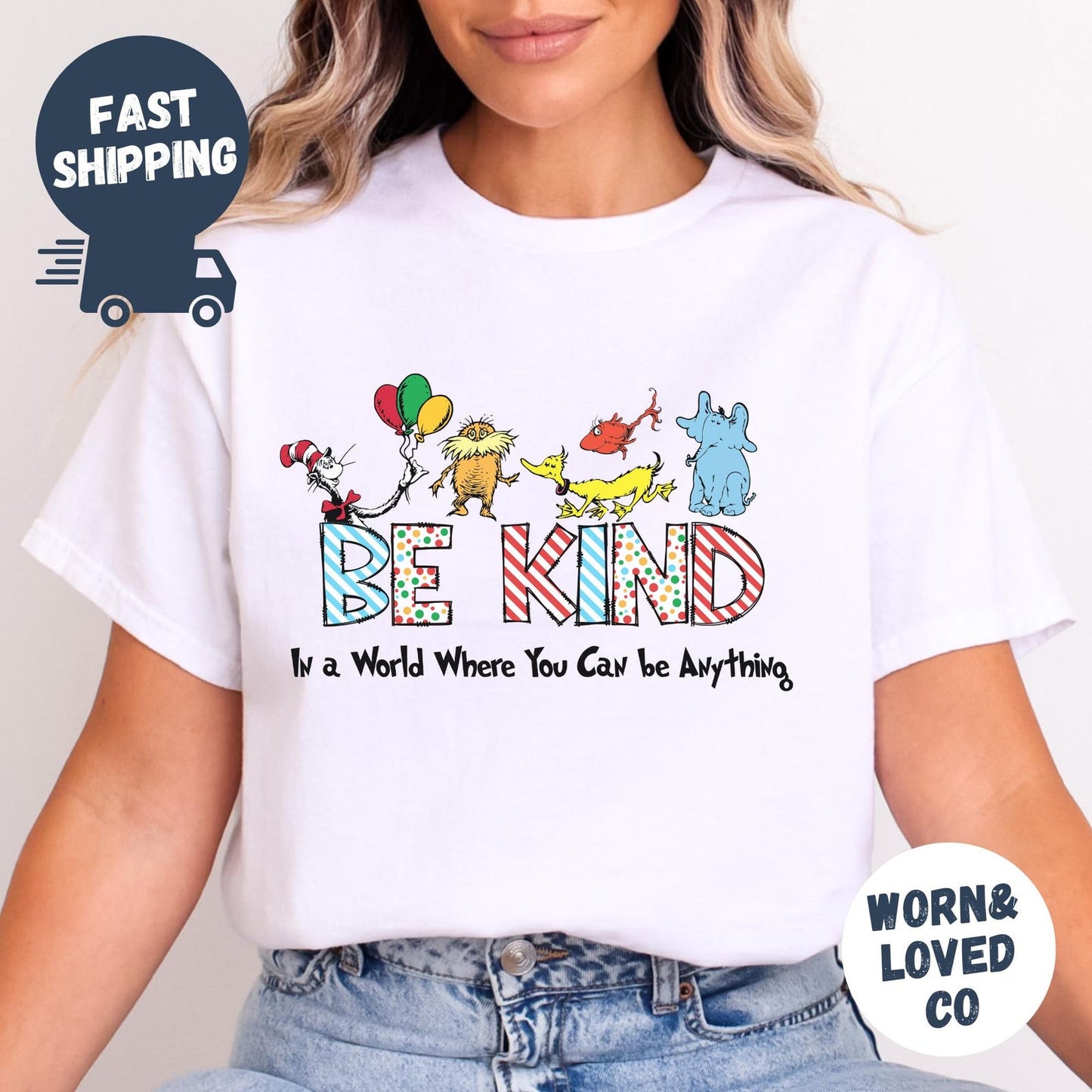 In A World Where You Can Be Anything Be Kind Dr. Seuss Sweatshirt, Read Across America Day Shirt, Thing 1 Thing 2 T-Shirt,Funny School Shirt