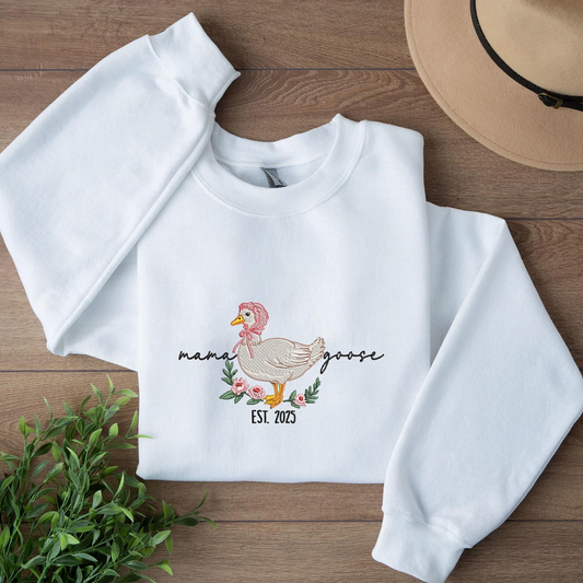 Mama Goose Embroidery Shirt, Mama Silly Goose Shirt, Auntie Goose Shirt, Mothers Day Gift