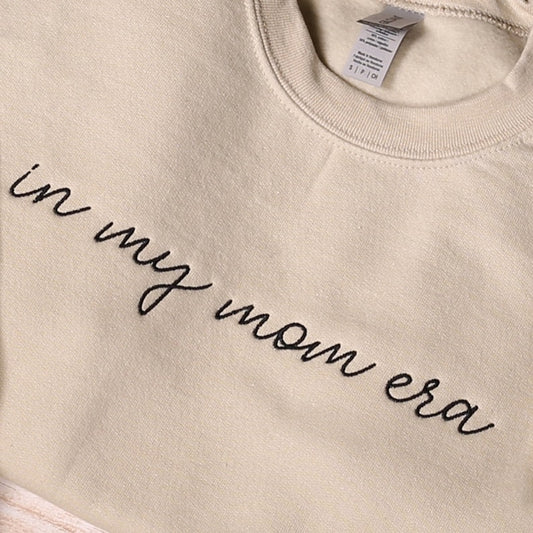 In My Mom Era Embroidered Sweatshirt, Cute Mama Embroidery Hoodie, Cool Mom Outfit, Trendy Mom Clothing, Mom Life Apparel, Mothers Day Gifts