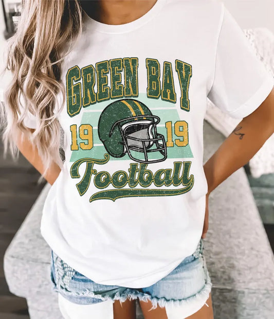 Green Bay Vintage 90s Style Football Sweatshirt, Trendy Green Bay Football Fan Shirts, Green Bay, Game Day Shirt, Football Crewneck Shirt