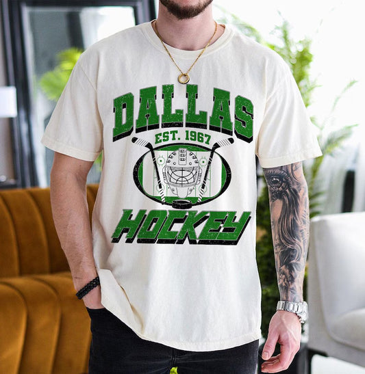 Dallas Hockey Football Sweatshirt, Hockey Team Shirt, Dallas NHL Shirt, Gameday Sweatshirt, Retro Dallas Hockey Fan Shirt, Hockey Mom
