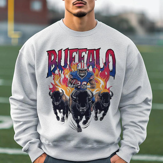 Buffalo Graphic Football Sweatshirt, Vintage Buffalo Football Shirt, Buffalo Shirt, Football Shirt, Buffalo Fans Gift Tee