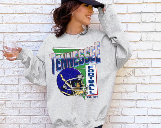Tennessee Retro 90s Style Football Sweatshirt, Game Day Shirt, Tennessee Football Shirt, Sunday Football Shirt, Tennessee Crewneck Tee
