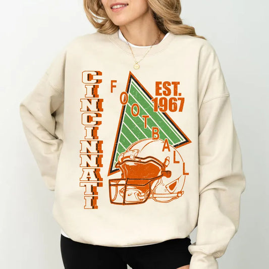 Cincinnati Vintage Style Football Sweatshirt, Cincinnati Football Crewneck, Cincinnati Football T-shirt, Cincinnati Fan Gifts Tee