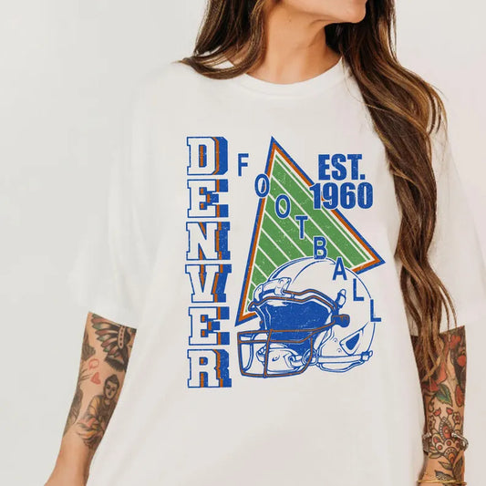 Denver Vintage Style Football Sweatshirt, Denver Football Crewneck, Denver Football T-shirt, Denver Fan Gifts Tee