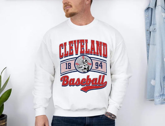 Vintage Cleveland Baseball 90s Style Sweatshirt, Baseball Team Shirt, Cleveland Game Day Tee, Throwback Cleveland Shirt, Baseball Mom Tee