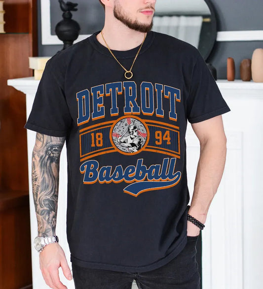 Vintage Detroit 90s Style Football Sweatshirt, Baseball Team Shirt, Detroit Game Day Tee, Throwback Detroit Shirt, Baseball Mom Tee