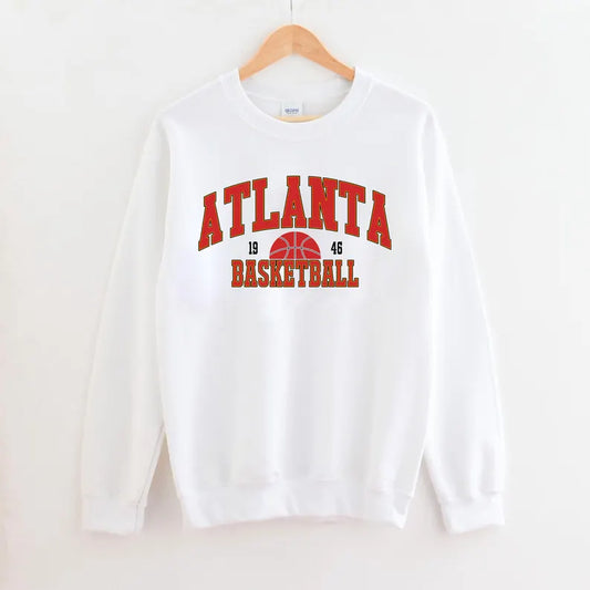 Vintage Atlanta Basketball Sweatshirt, Football Sweatshirt, Gameday Basketball Shirt, Retro Style Atlanta Basketball Sweatshirt, Atlanta Basketball Fan Gifts
