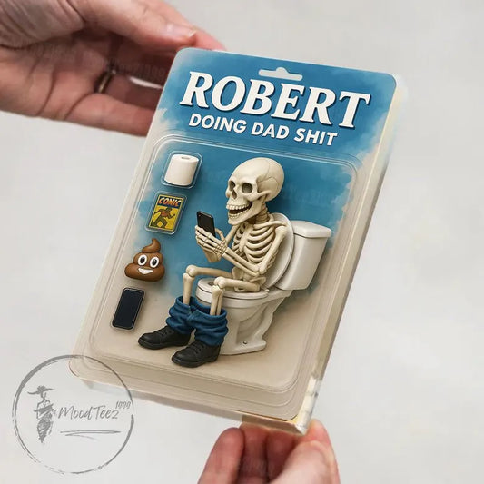 Doing Dad Sh*t, Funny Skeleton Toilet Custom Figure Toy Box Personalized Acrylic Block Plaque, Custom Father's Day Gift for Dad, Husband