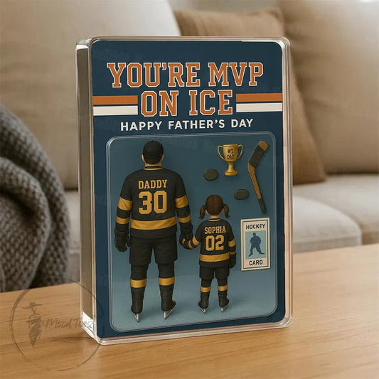 Dad Bod Father's Day Gift – Funny Personalized Acrylic Block for Dad with BBQ, Beer & Custom Name, Unique Gift for Father Figure