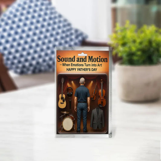 Personalized Musician Dad Acrylic Block – Father’s Day Gift for Music Lover | Guitar, Violin, Drum Display Keepsake for Artistic