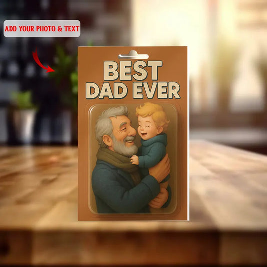 Personalized Best Dad Ever Acrylic Block – Custom Hug Scene with Child – Unique Father’s Day or Birthday Gift, Add Your Photo & Text