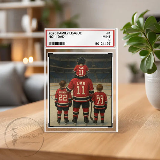 Hockey No. 1 Dad Personalized Trading Card Acrylic Block Plaque,, Hockey Player, Gift For Hockey Husband, Father's Day Gift For Hockey Lover 10