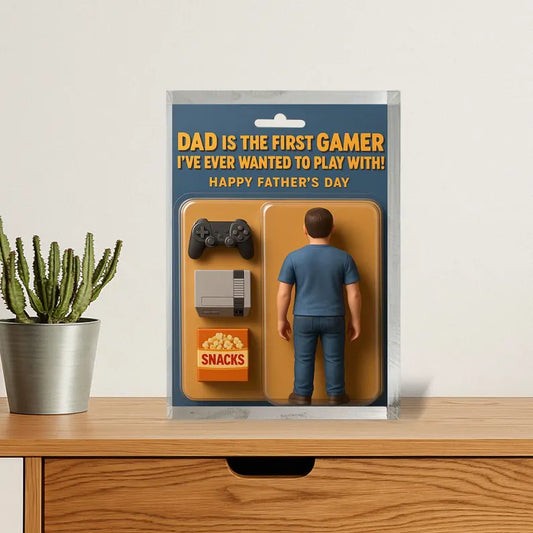 Personalized Father’s Day Gift – Gamer Dad Acrylic Block – Funny Custom Gift for Husband or Dad Who Loves Games – Gift from Kids