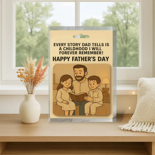 Personalized Father’s Day Gift – Dad Storytime Acrylic Block – Heartwarming Custom Keepsake from Kids – Unique Gift for Dad or Husband