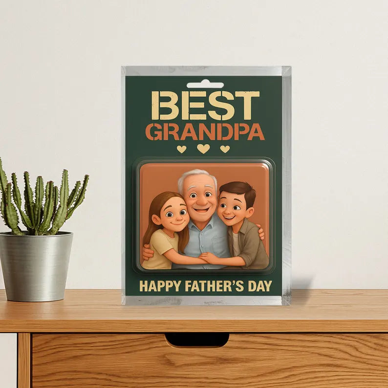 Personalized Father’s Day Gift for Grandpa – Best Grandpa Acrylic Block – Custom Keepsake from Grandkids – Unique Gift for Grandfather