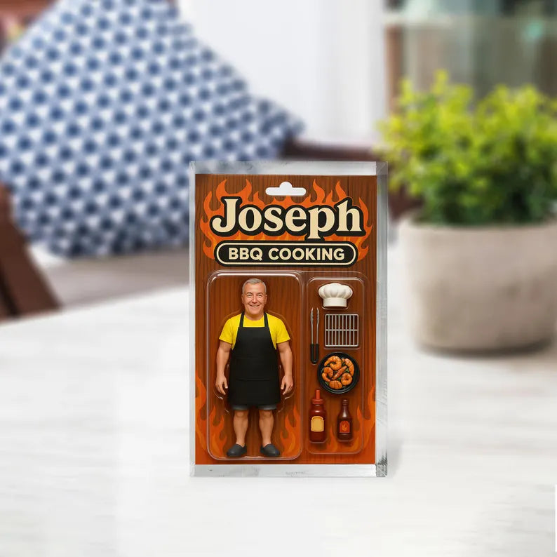 Personalized BBQ Chef Gift for Dad – Custom Acrylic Block with Name – Funny Grill Master Keepsake – Father’s Day or Birthday Gift Idea