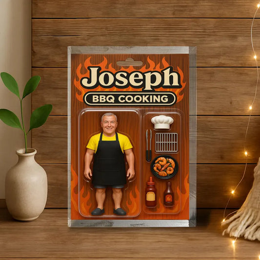 Personalized BBQ Chef Gift for Dad – Custom Acrylic Block with Name – Funny Grill Master Keepsake – Father’s Day or Birthday Gift Idea