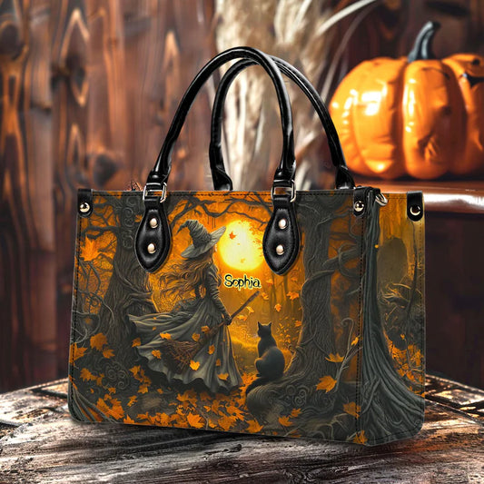 Personalized Witchy Gothic Print Art Handbag With Handle, Spooky Ghost Vibes Handbag, Spooky Season Bag, Halloween Accessories Gift