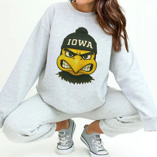 Iowa Football Sweatshirt, Retro Sports Fan Shirt, Trendy Game Day Gift Tee, Iowa Mascot Sweatshirt, Iowa Football Fan Shirt