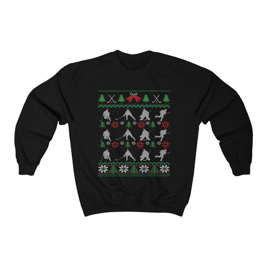 Ice Hockey Players Positions Ugly Christmas Sweatshirt | Funny Hockey Fan Shirt | Hockey Lover Gift | Hockey Team & Coach