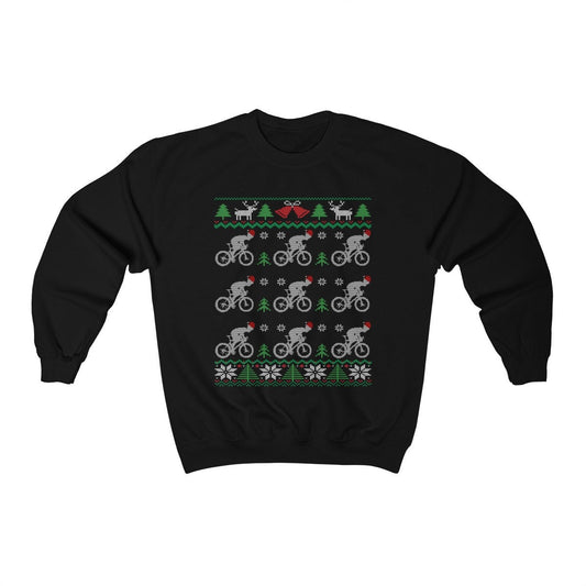 Cycling Team Santa Hats | Funny Bicycle Themed Ugly Christmas Sweatshirt | Bike Riding Lover Gift | Christmas Cyclist Shirt