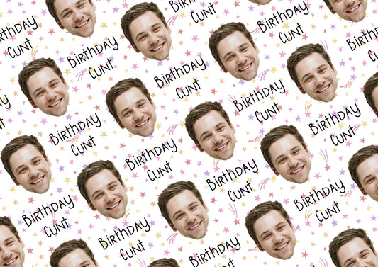 Personalised A3 Birthday Wrapping Paper, Birthday Cunt, Profanity Paper, Custom Gift Wrap, Customised Swearing Wrapping Paper.