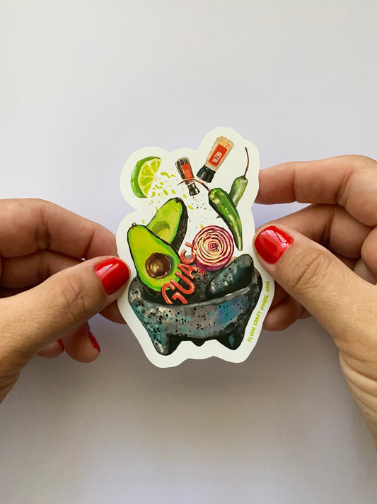 Guacamole | 4" Vinyl Sticker Decal | Waterproof Weatherproof | Mexican Food Guac Avocado