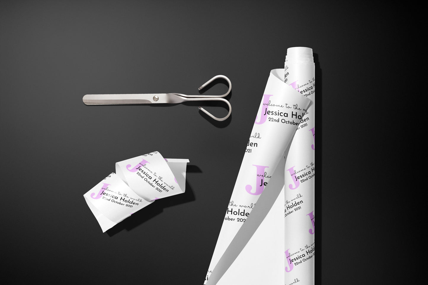 Personalised Newborn Wrapping Paper, Gift Wrap, Customised, New Born, New Baby, Baby Shower, Celebration, Girl, Pink, New Parents, Paper