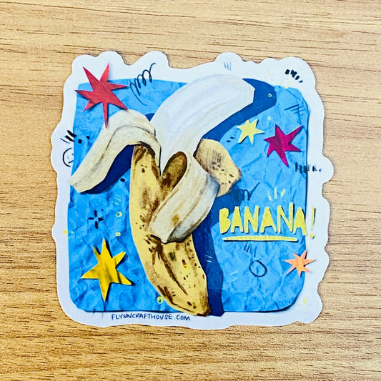 Banana | 3" Glossy Vinyl Sticker Decal | Waterproof Weatherproof | Bananas Fruit Stickers