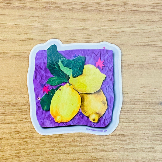 Limon Lemons | 3" Glossy Vinyl Sticker Decal | Waterproof Weatherproof | Lemon Tree Fruit