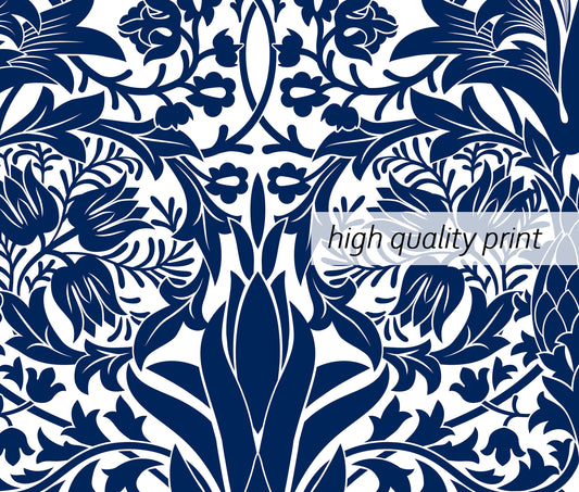 William Morris Tulip Poster, William Morris Tulip Print, William Morris Blue Art, Vintage Poster, Blue Floral Print, Floral Vintage Print