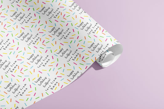 Personalised Gift Wrap, Names, Wrapping Paper, Your message, Birthday, Rainbow, Customised, Party, Couples, Valentines, Anniversary, Eco