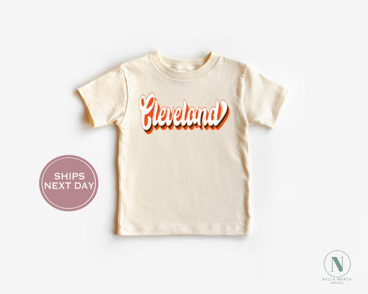 Cleveland Football Shirt, Retro Cleveland Football Shirt, Vintage Cleveland Women Shirt, Cleveland Heart Toddler Shirt