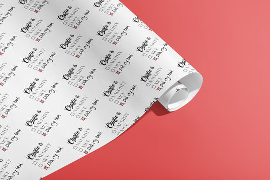 Personalised Christmas Wrapping Paper, Your name, Gift Wrap, Customised, Festive, Naughty, Nice, List, Recyclable, Eco Friendly, Funny, Tags