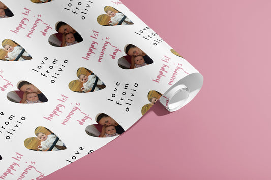 Personalised Fathers Day Gift Wrap, Names, Wrapping Paper, Pink, Customised, Wedding, Party, Engagement, Couples, Valentines, Anniversary