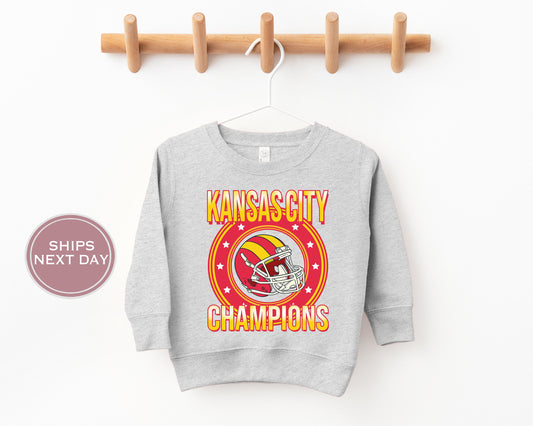 Kansas City Football Sweatshirt, Vintage Kansas City Crewneck, Retro Kansas City Sweatshirt, Kansas City Toddler Crewneck