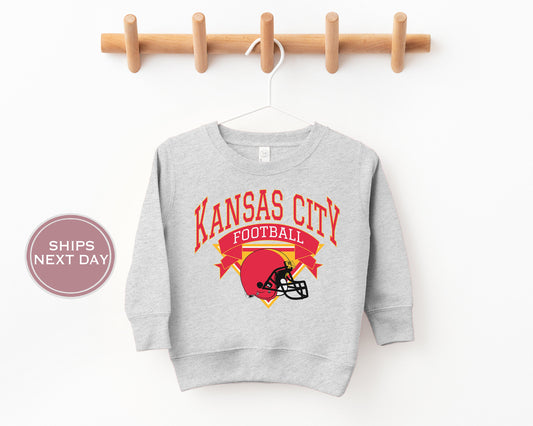 Kansas City Football Sweatshirt, Vintage Kansas City Crewneck, Retro Kansas City Sweatshirt, Kansas City Toddler Crewneck