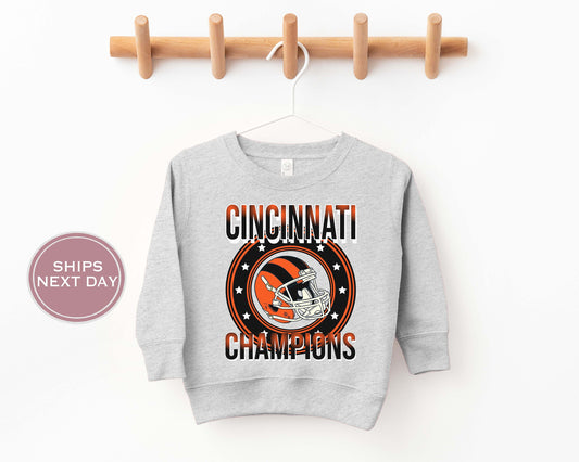 Cincinnati Football Sweatshirt, Vintage Cincinnati Crewneck, Retro Cincinnati Sweatshirt, Cincinnati Toddler Crewneck