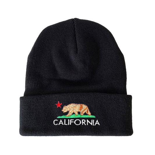 California Bear Embroidered Beanie State Animal Hat Winter Hat