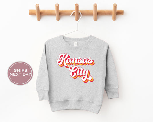 Kansas City Football Sweatshirt, Vintage Kansas City Crewneck, Retro Kansas City Sweatshirt, Kansas City Toddler Crewneck