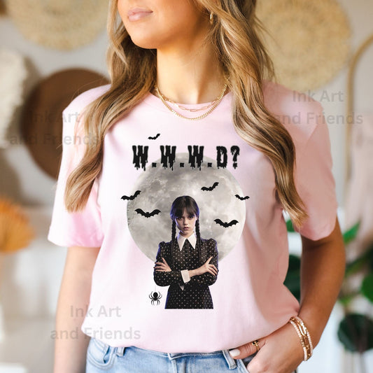 What Would Wednesday Do Shirt WWWD? Wednesday TV Show Nevermore Academy Wednesday Ophelia Hall I Am Smiling I'm Not Perky We Wear Black