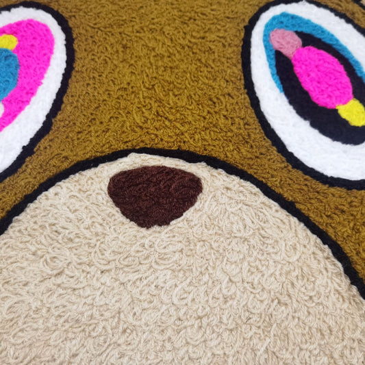 Kanye West Dropout Bear Rug,Knitting Handmade Non-slip Area Rug Home Decor